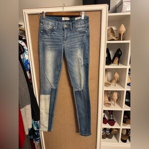 Jessica Simpson Kiss Me Super Skinny Jeans Size 27 Distressed Stretch Denim